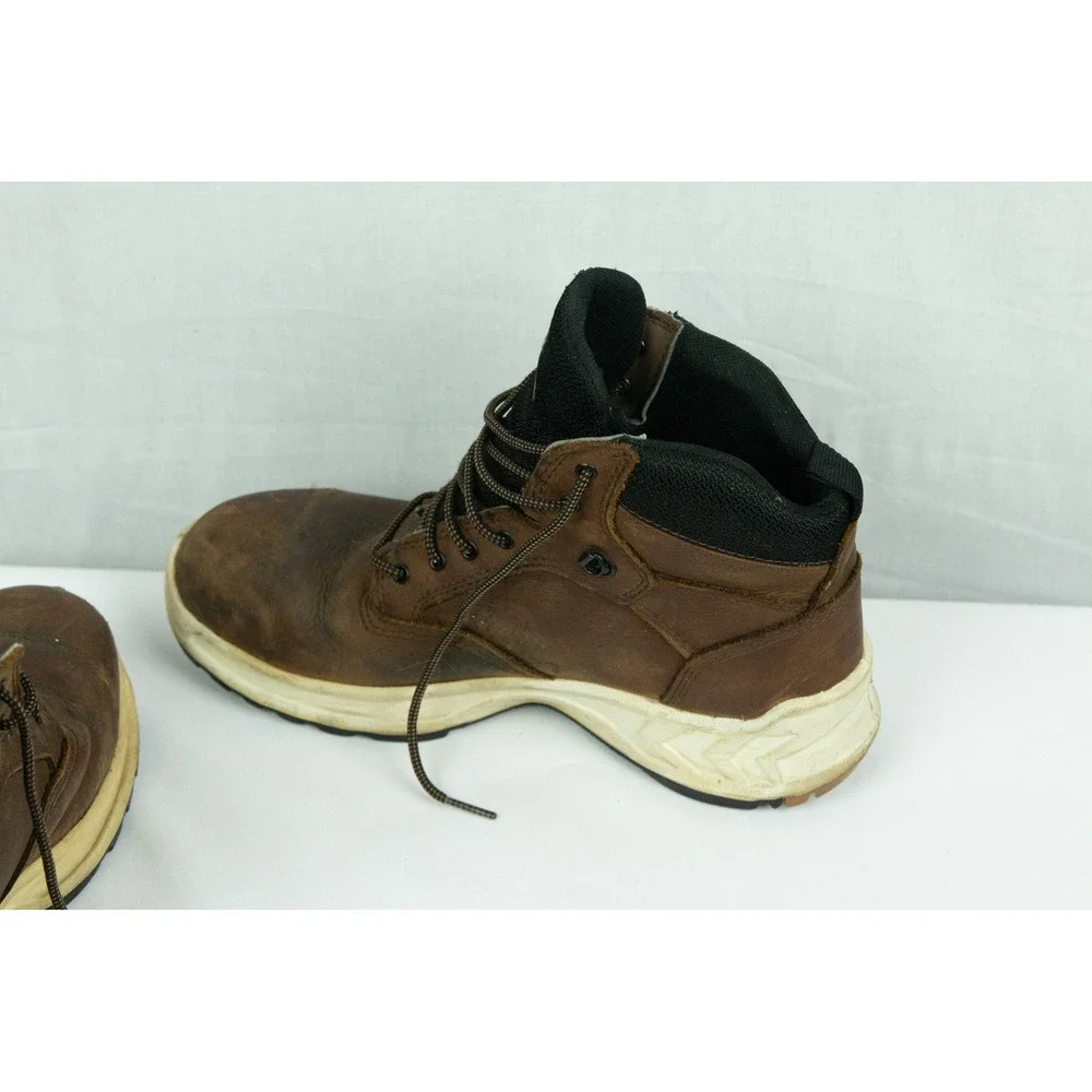 Wolverine Mens Brown Leather Waterproof Work Boots Lace Up Utility Shoes 9M